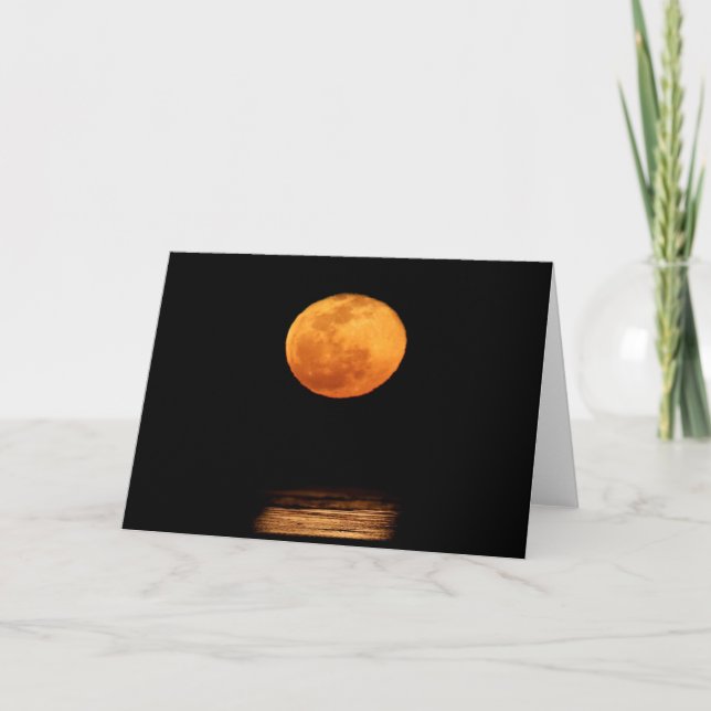 Huge Full Moon | South Padre Island, Texas Card (Front)