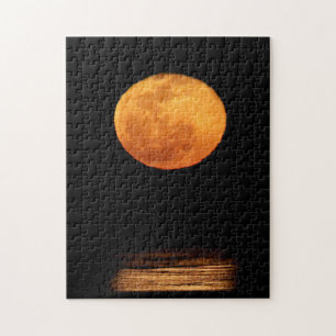 Huge Full Moon South Padre Island, Texas Jigsaw Puzzle
