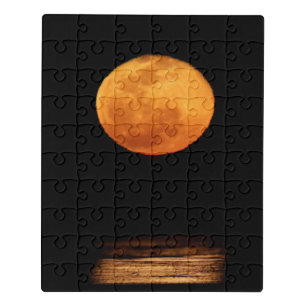 Huge Full Moon   South Padre Island, Texas Jigsaw Puzzle