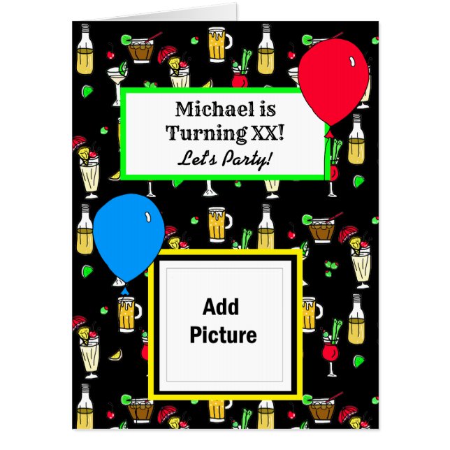 Huge  Funny Alcohol Birthday Card (Front)