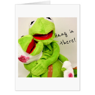 Huge Funny Cute Injured Frog Get Well Card