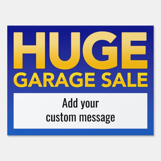 "Huge Garage Sale" Sign (two-sided)  (Front)
