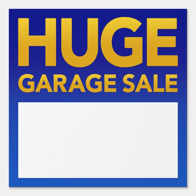 "Huge Garage Sale" Yard Sign (Front)