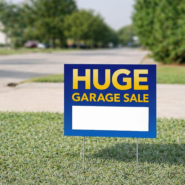 "Huge Garage Sale" Yard Sign (12 x 12" Garage Sale Sign)