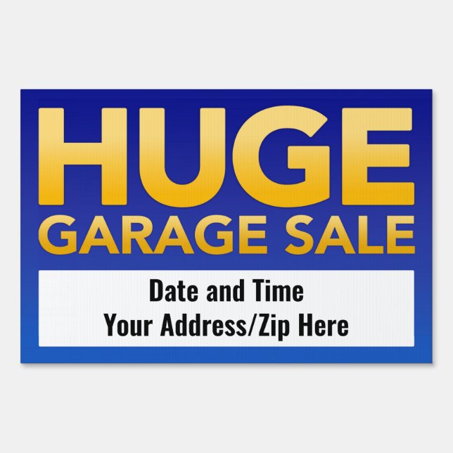 "Huge Garage Sale" Yard Sign with H Frame (Front)