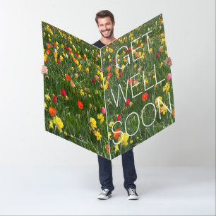 Huge Get Well Soon Card Tulips Floral