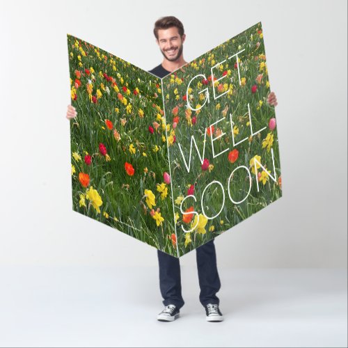 Huge Get Well Soon Card Tulips Floral