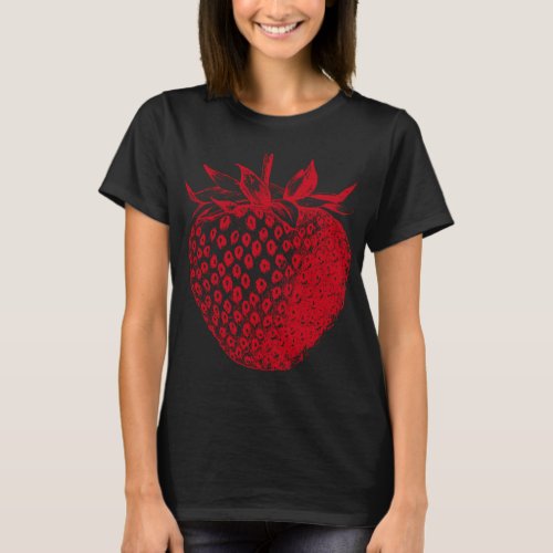 Huge Giant Strawberry Graphic Fruit T_Shirt