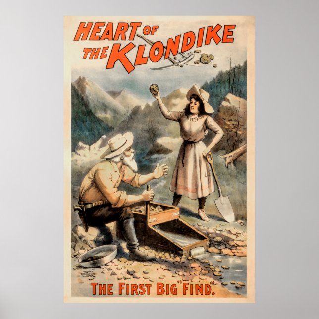 Huge Gold Nugget Found in Klondike 1897 Poster (Front)