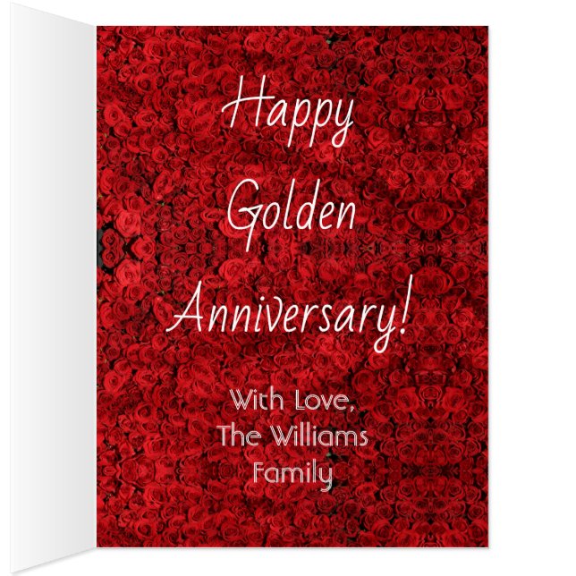 Huge Golden Anniversary Congratulations Roses Card (Inside (Right))