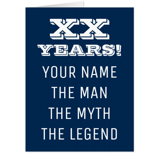 Huge greeting card with funny quote for men (Front)