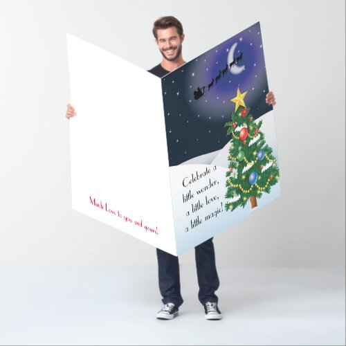 Huge Greeting Cards Big Christmas Tree Scene Card