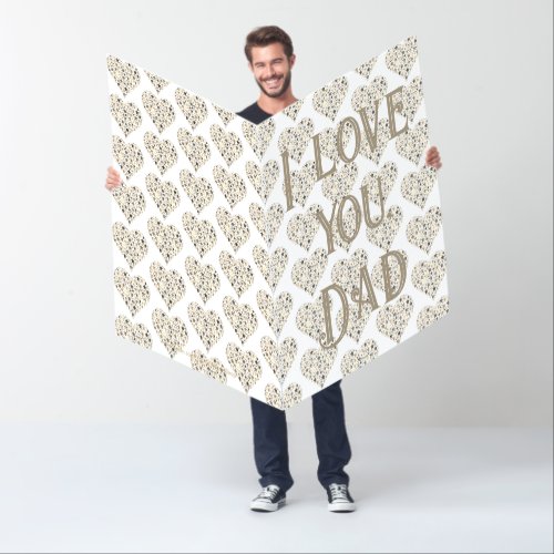 Huge Happy Fathers Day Card Hearts White