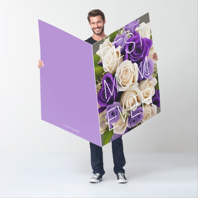 Huge Happy Mother's Day Card Purple Roses Floral (In Situ)