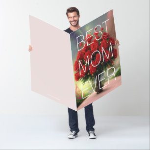 Huge Happy Mother's Day Card Red Roses Floral