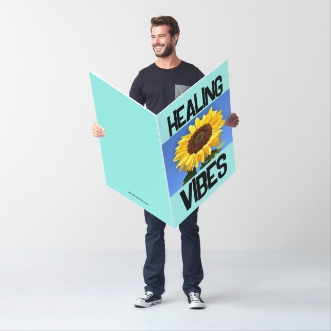 HUGE HEALING VIBES GIANT SUNFLOWER GET WELL CARD (In Situ)