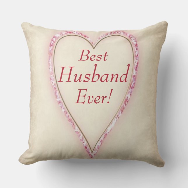 Huge Heart Best Husband Ever Throw Pillow (Front)