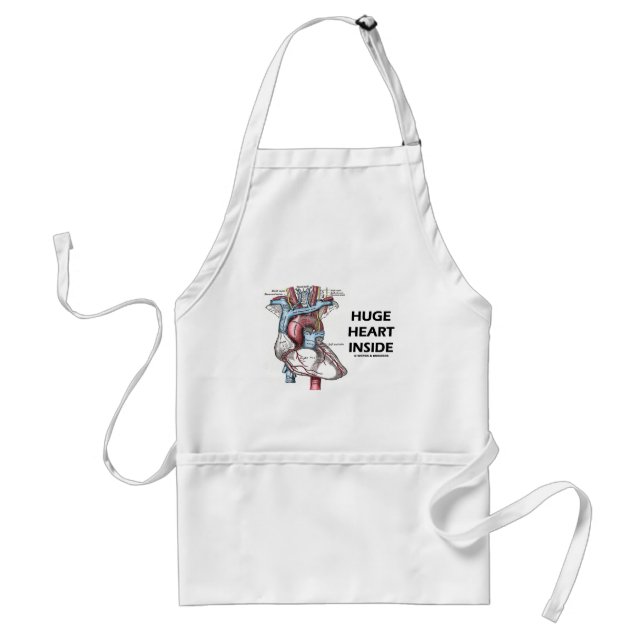 Huge Heart Inside (Anatomical Heart) Adult Apron (Front)