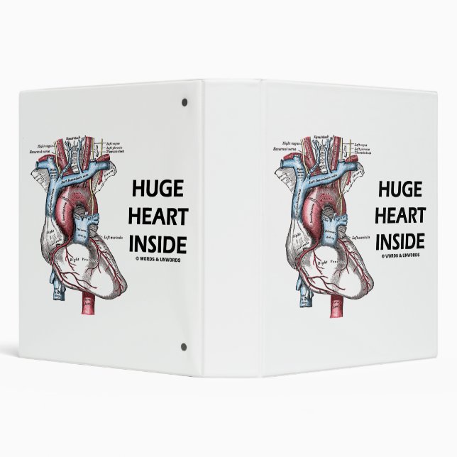 Huge Heart Inside Human Heart Anatomy Diagram 3 Ring Binder (Background)