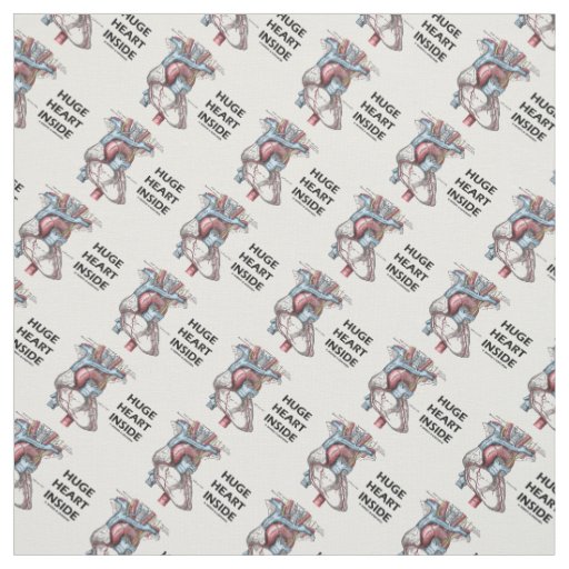 Huge Heart Inside Human Heart Medical Diagram Fabric