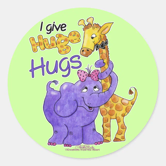 Huge Hugs Classic Round Sticker | Zazzle