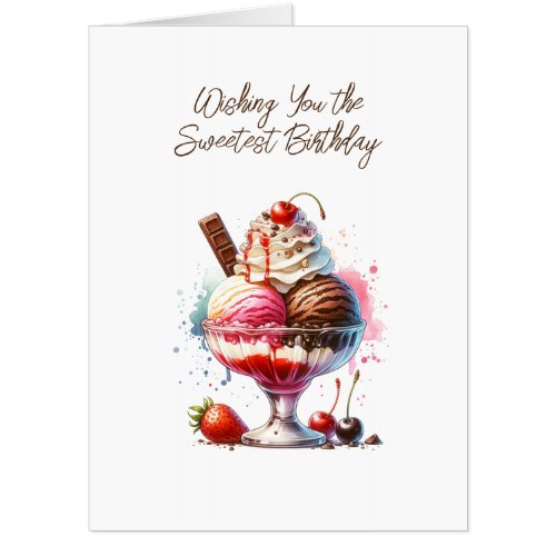 Huge Ice Cream Sundae and Coloring Page Birthday Card