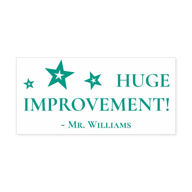 "HUGE IMPROVEMENT!" Teacher Rubber Stamp (Design)