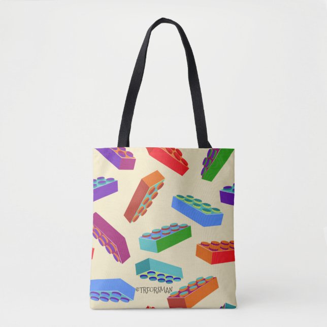 Huge kids’ building blocks pattern tote bag (Front)