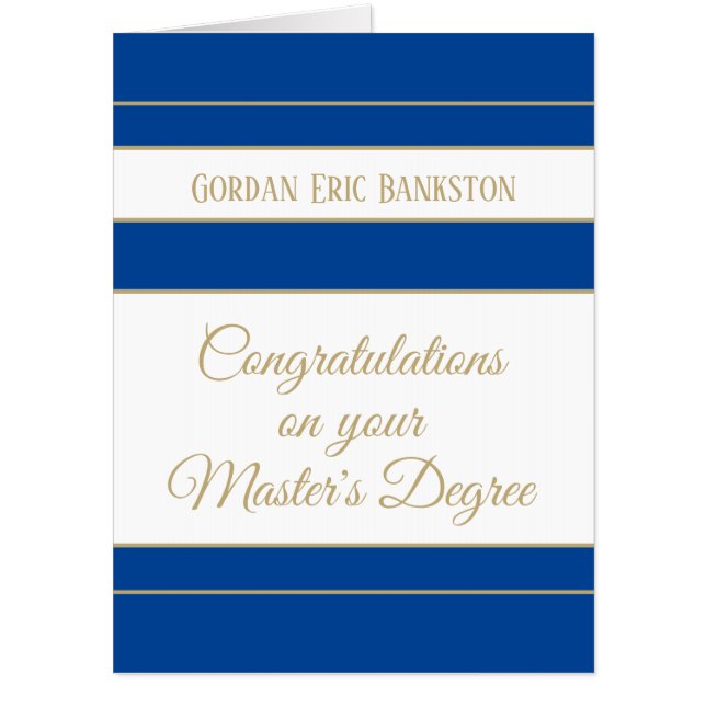 Huge Master's degree congrats card (Front)