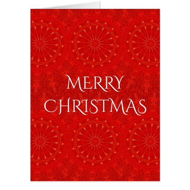 Huge Merry Christmas Card Red Kaleidoscope (Front)