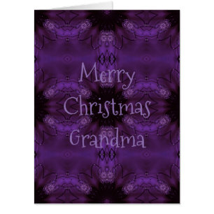 Huge Merry Christmas Grandma Purple Kaleidoscope Card
