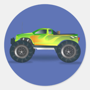 Huge Monster Truck Speedway-lover Design Classic Round Sticker