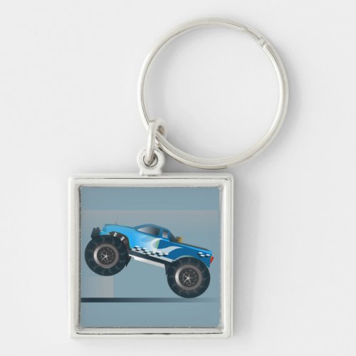 Huge Monster Truck Speedway_lover Design Keychain