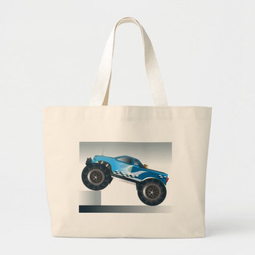 Huge Monster Truck Speedway_lover Design Large Tote Bag