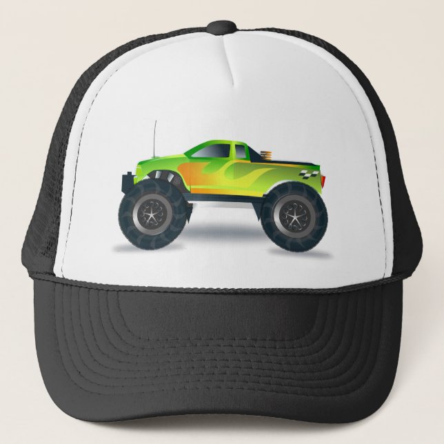 Huge Monster Truck Speedway-lover Design Trucker Hat (Front)