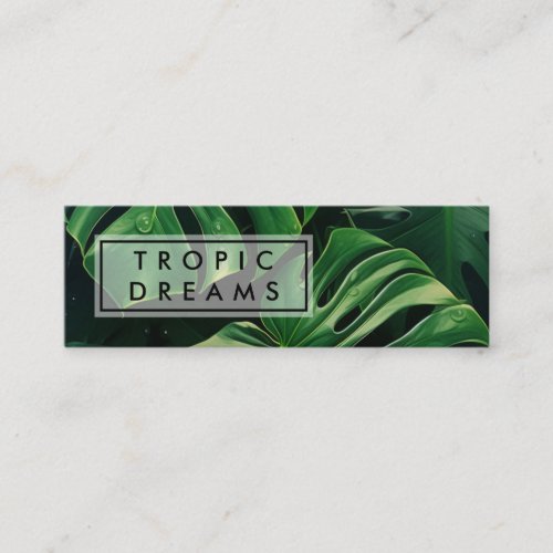 Huge Monstera Leaf Green Garden Photograph Mini Business Card