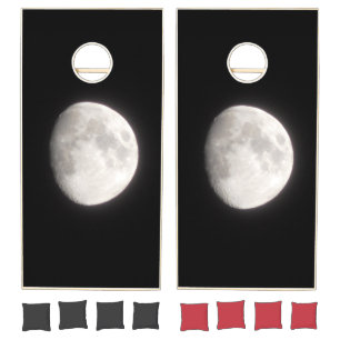 Huge Moon Picture Black Corn Hole Game