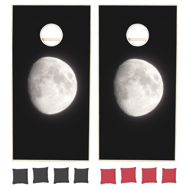 Huge Moon Picture Black Corn Hole Game (Set)