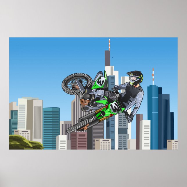 Huge motocross jump in NYC Poster (Front)