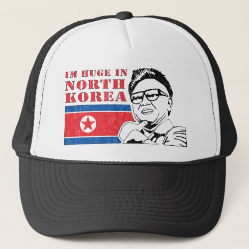 huge only in north korea _ kim jong il trucker hat