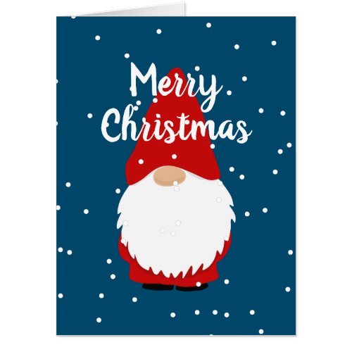 Huge oversized Christmas card with funny red gnome