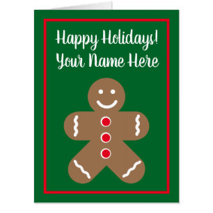 Huge oversized cute gingerbread man Christmas card