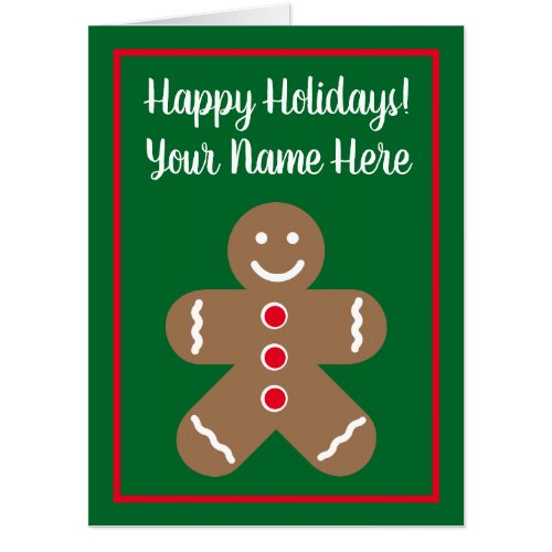 Huge oversized cute gingerbread man Christmas card