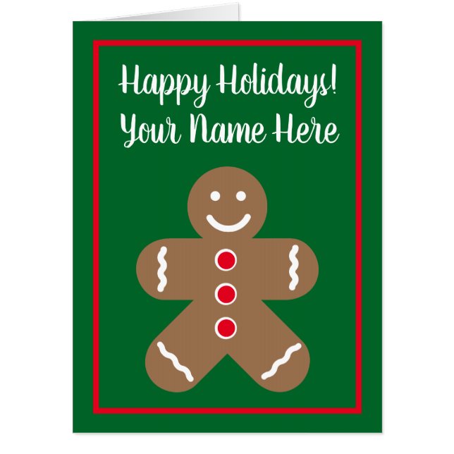Huge oversized cute gingerbread man Christmas card (Front)