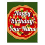 Huge oversized pepperoni pizza funny Birthday card