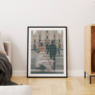 Huge Photo Wedding Gift Script Calligraphy Vows Poster