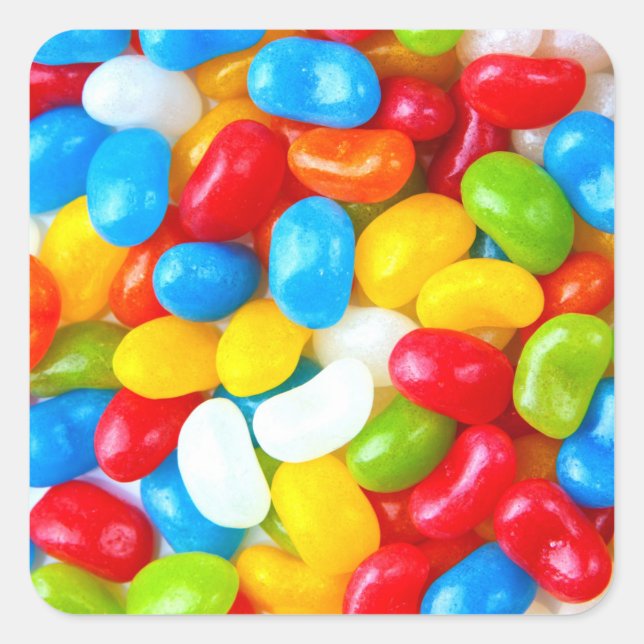 Huge Pile of Candy Jelly Beans Square Sticker (Front)