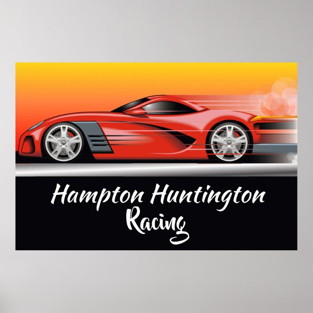 Huge Race Car Poster You Customize (Front)