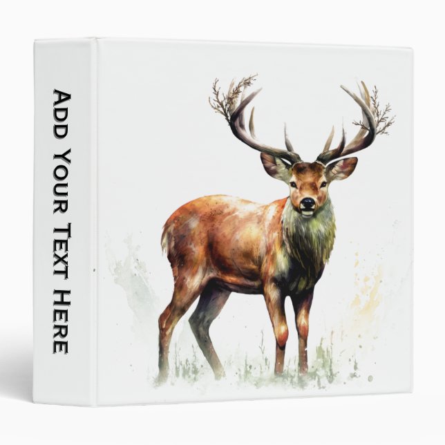 Huge Racked Deer  3 Ring Binder (Front/Spine)