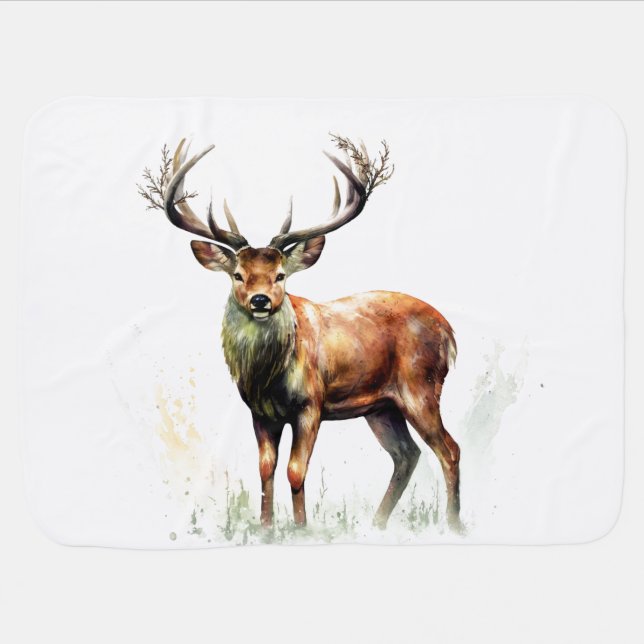 Huge Racked Deer  Baby Blanket (Horizontal)